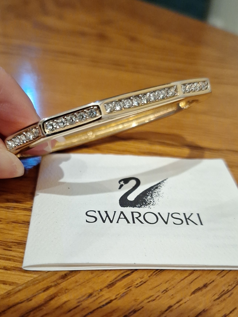 Swarovski Crystal Oval Gold Bangle Bracelet